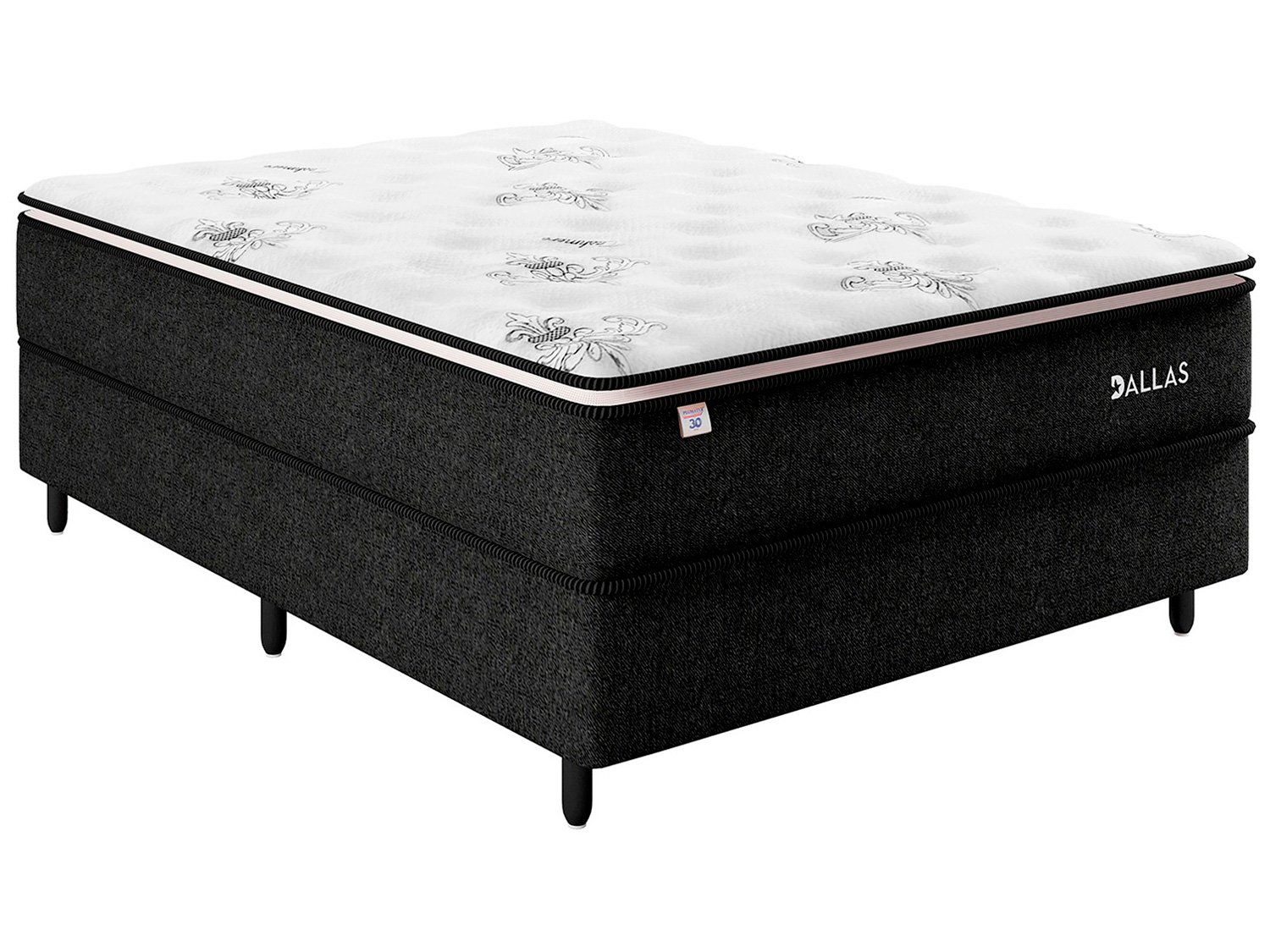 imagem de Cama Box + colchão Casal 138cm - Branco e Cinza Chumbo - 229718900